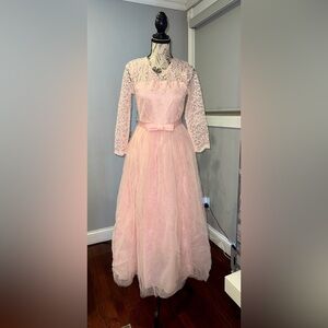 Elegant Pink Lace Kids Dress